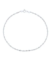 Bling Jewelry Singapore Chain Twisted Curb Anklet Ankle Bracelet .925 Sterling Silver