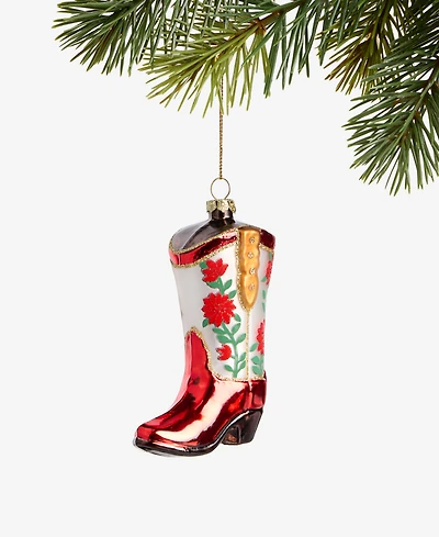 Holiday Lane Eclectic Charm Glass Cowboy Boot Ornament, Macy's Exclusive