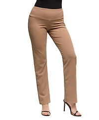 24seven Comfort Apparel Women's Comfortable Stretch High Waist Dress Pants
