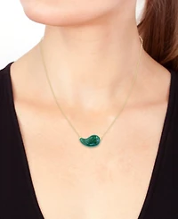 Effy Malachite Curved Teardrop Pendant Necklace in 14k Gold, 15" + 1" extender