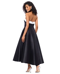Betsy & Adam Petite Strapless Midi Ballgown