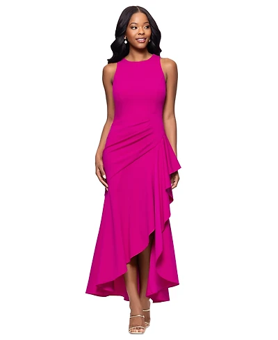 Betsy & Adam Petite Sleeveless Scoop-Neck Ruffle Dress