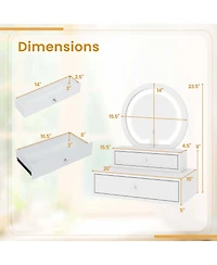 Vanity Mirror with 2 Slide-out Drawers 3 Lighting Modes & Adjustable Brightness
