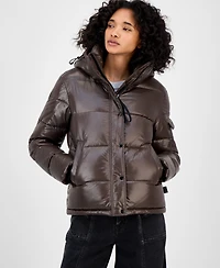 S13 Women's Ella Hooded Thumbhole-Cuff Puffer Coat