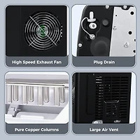 Cowsar Ice Maker Countertop Ice Machine, 2 Sizes S/L 8 Bullet Ice Ready in 9 Mins, 26.5lbs/24H, Portable Small Ice Maker with Self-Cleaning,Scoop,Bask