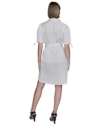 Karl Lagerfeld Paris Women's Embroidered Cotton Shirtdress