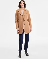 Anne Klein Women's Single-Breasted Notched-Collar Peacoat