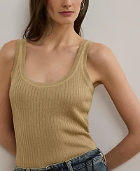 Lauren Ralph Women's Rib-Knit Linen-Blend Sweater Tank Top