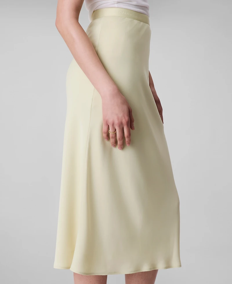Calvin Klein Women's Logo-Waist Pull-On Midi Skirt