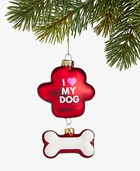 Holiday Lane Pets I Love My Dog 2025 Paw & Bone Ornament, Macy's Exclusive