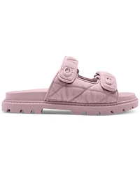 Coach Women's Sculpted C Quilted Washed Denim Double Band Sandals