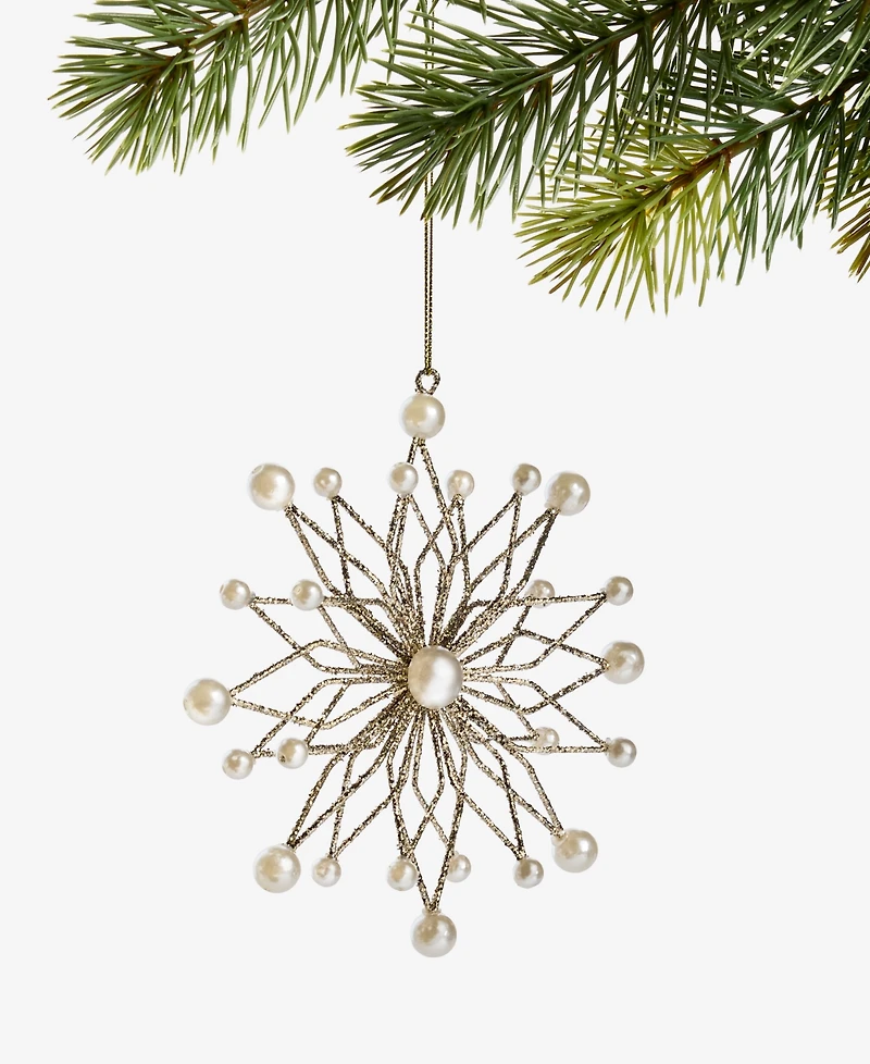 Holiday Lane Gilded Glamour Iron Gem Snowflake Ornament, Macy's Exclusive