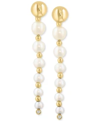 Effy Cultured Freshwater Pearl (2-1/2 - 5mm) & Diamond Accent Linear Drop Earrings in 14k Gold
