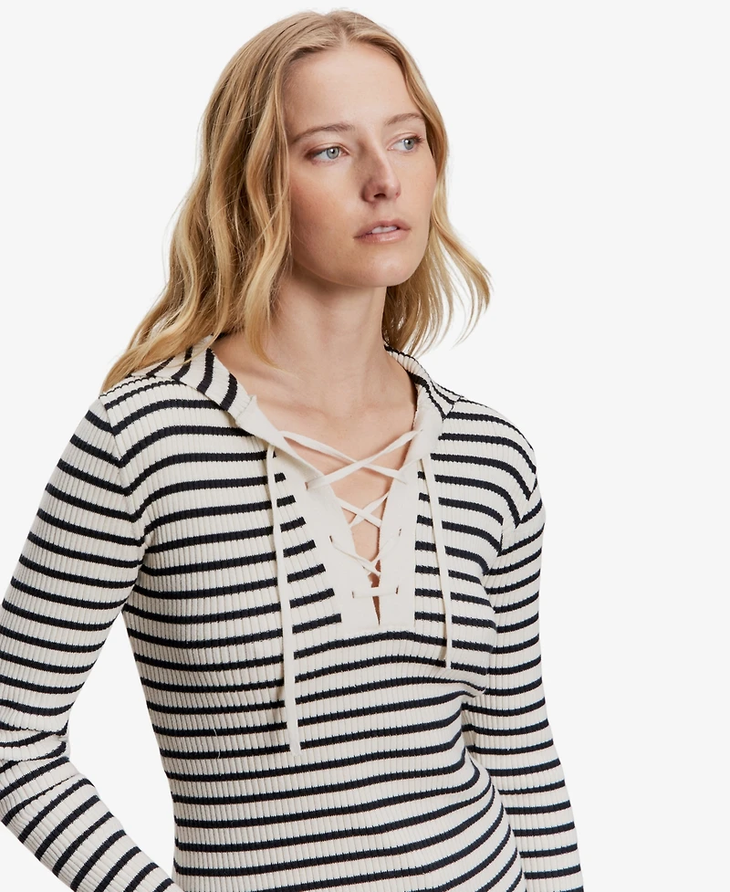 Sanctuary Women's Lace Up Pop Over Top