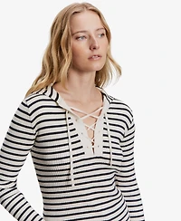 Sanctuary Women's Lace Up Pop Over Top