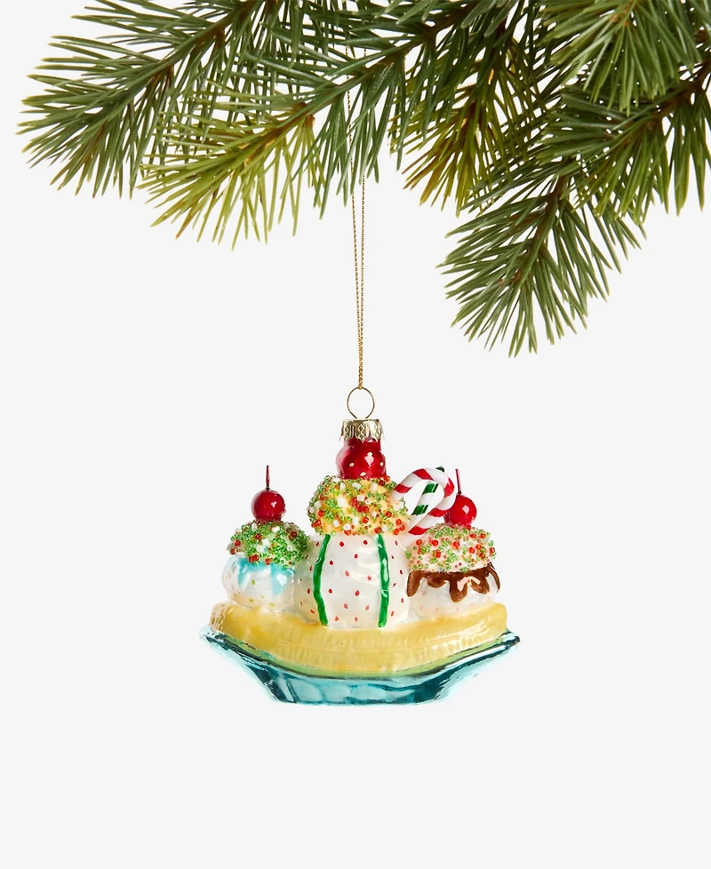 Holiday Lane Sugar Plum Banana Split Ornament, Macy's Exclusive