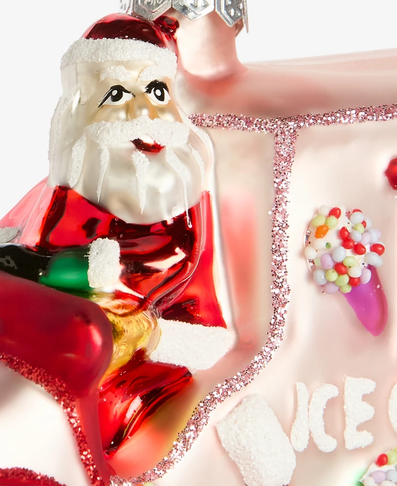Holiday Lane Sugar Plum Glass Santa's Ice Cream Truck Ornament, Macy's Exclusive