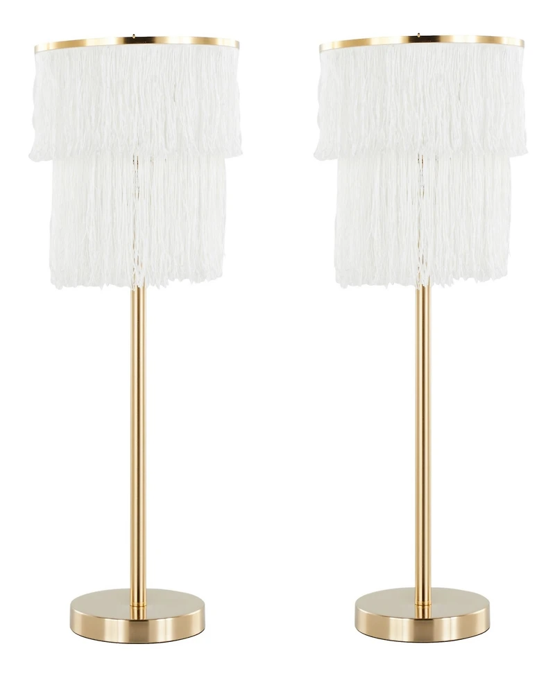 Lumisource 25" Metal Fringe Contemporary Buffet Lamp, Set of 2