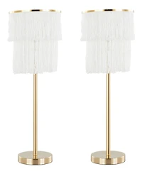 Lumisource 25" Metal Fringe Contemporary Buffet Lamp, Set of 2