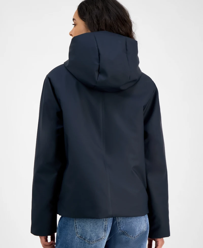 Rains Women's Snap-Front Hooded Waterproof Jacket
