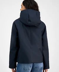 Rains Women's Snap-Front Hooded Waterproof Jacket