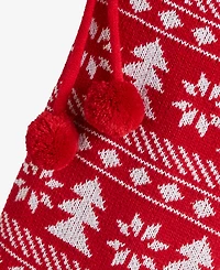 Holiday Lane Heritage Red And White Fabric Stocking, Macy's Exclusive