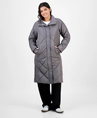 CoffeeShop Juniors' Shawl-Collar Quilted Coat
