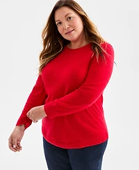 Style & Co Plus Solid Crewneck Sweater, Macy's Exclusive