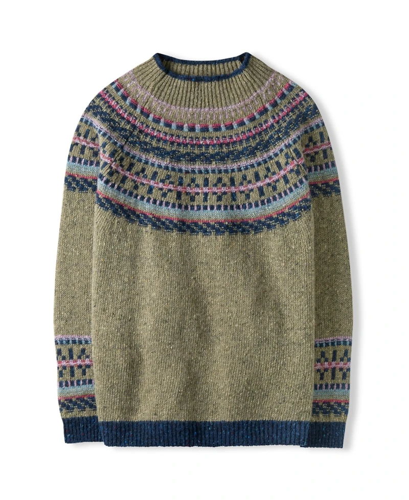 Celtic & Co. Women's Donegal Fair Isle Yoke Sweater