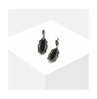 Sohi Women's Silver Plated Designer Stone Drop Earrings
