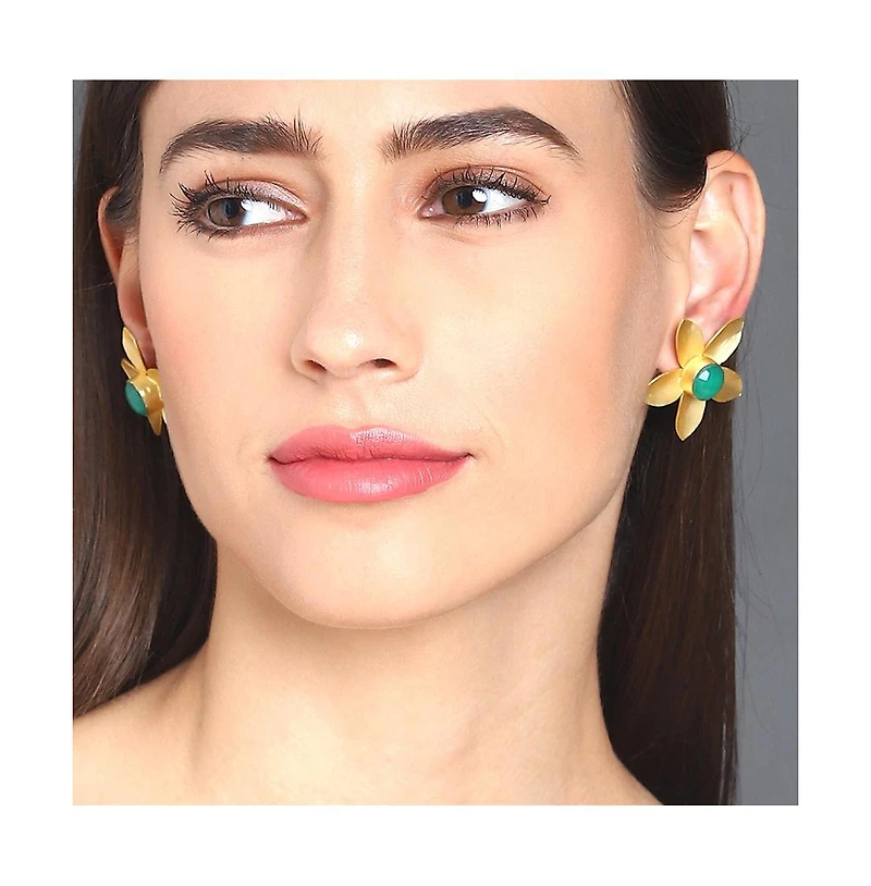 Sohi Women's Floral Drop Earrings