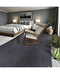 Streamdale 12" Patio Deck Tiles, Diy Interlocking, Indoor/Outdoor, Easy Install, 44pcs, Dark Gray