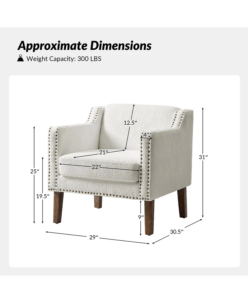 Transitional Ulysses Armchair with Solid Wood