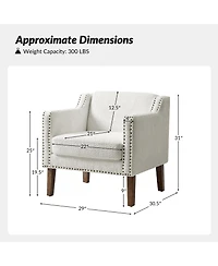 Transitional Ulysses Armchair with Solid Wood