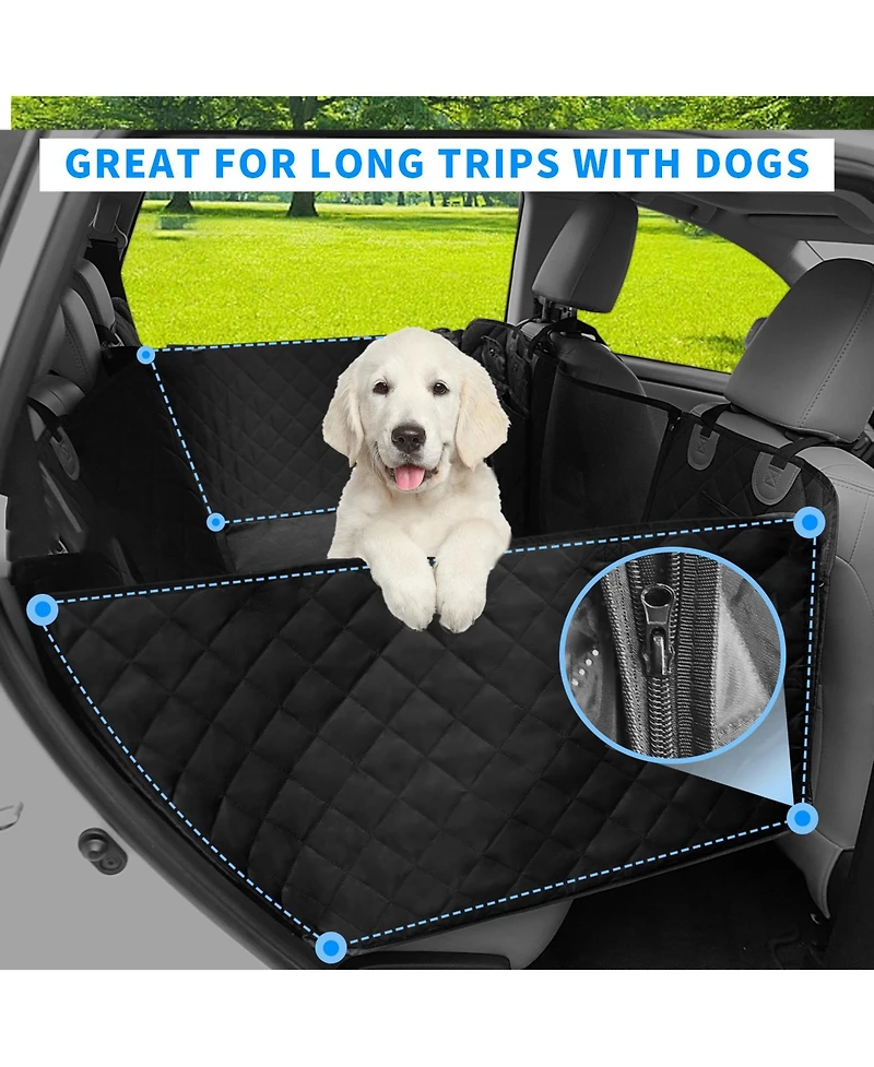 Bingopaw Dog Car Seat Cover With 2 Pockets & Window for Pet Safety