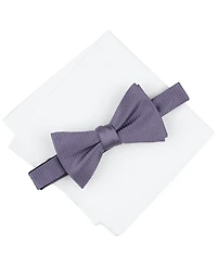 Alfani Men's Mini-Pattern Bow Tie & Solid Pocket Square Set, Exclusively at Macy's