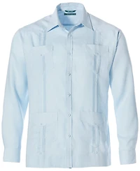 Cubavera Men's 100% Linen Long Sleeve 4 Pocket Guayabera Shirt