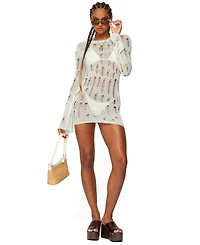 Edikted Women's Manuela Distressed Knit Mini Dress