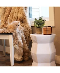 Moderno Geometric Ceramic Decorative Garden Stool - 17.25"