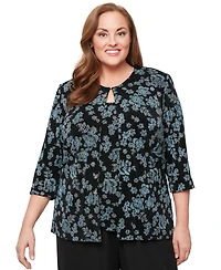 Alex Evenings Plus Size Glitter-Knit Tank Top & Jacket