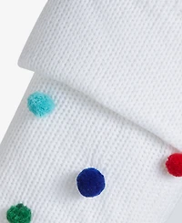 Holiday Lane Whimsy White Stocking With Pom Poms, Macy's Exclusive