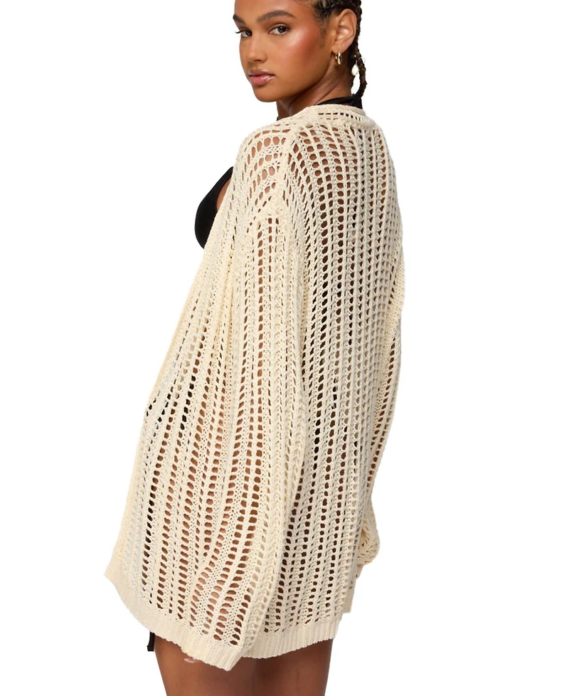 Edikted Women's Darcee Oversized Crochet Cardigan
