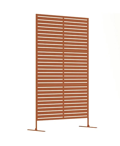Outsunny Metal Outdoor Privacy Screen with Sd Outdoor Divider,