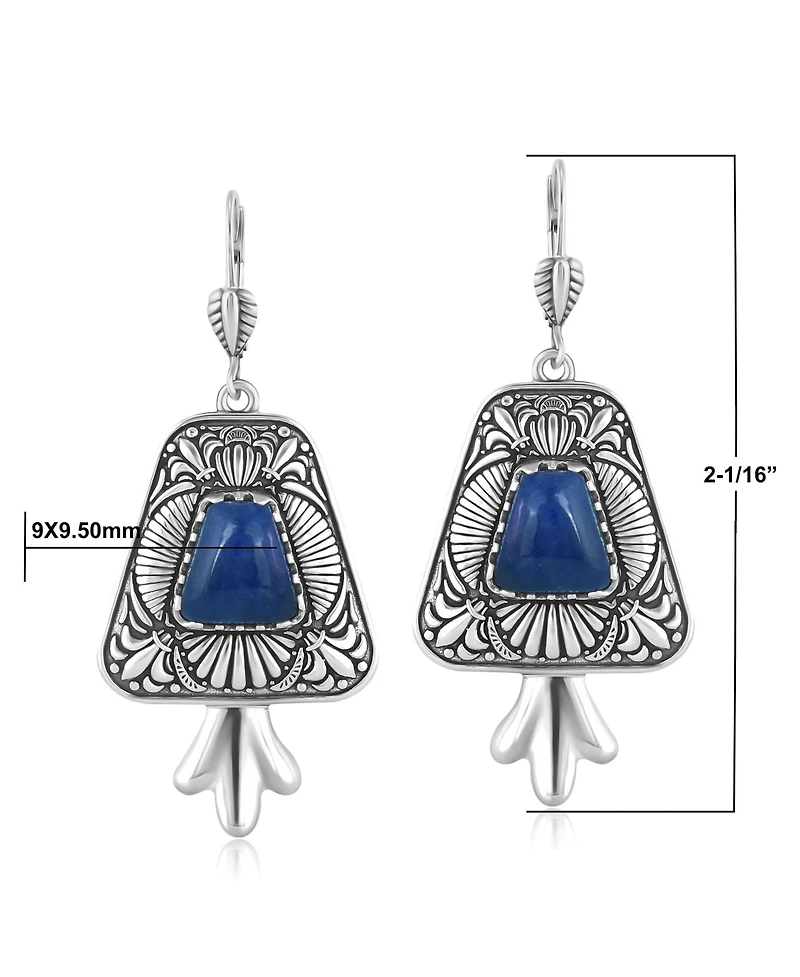 Sterling Silver Sodalite Trapezoid Earrings