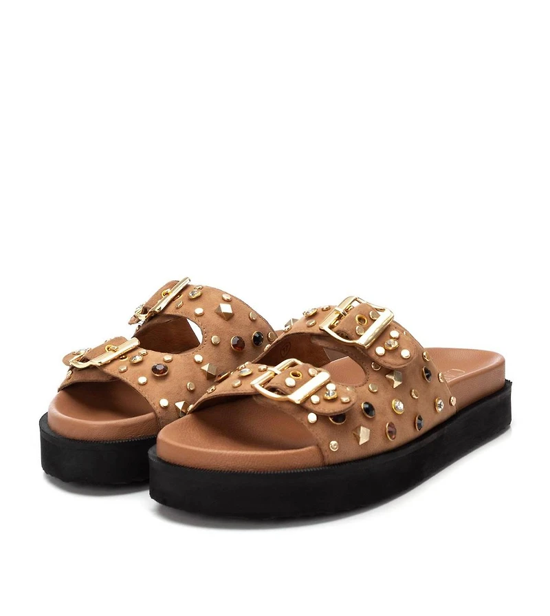 Carmela Leather Women's Fashion Footbed Sandals By Xti