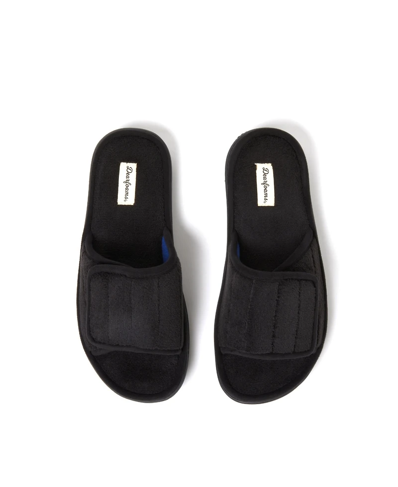 Dearfoams Men's Collin Terry Adjustable Shower Slide House Slipper