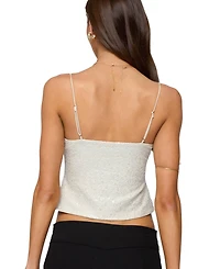 Edikted Women's Metallic & Sequin Textured Tank Top