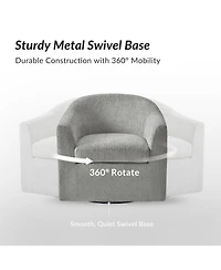 Azahara Modern Slipcovered Swivel Armchair