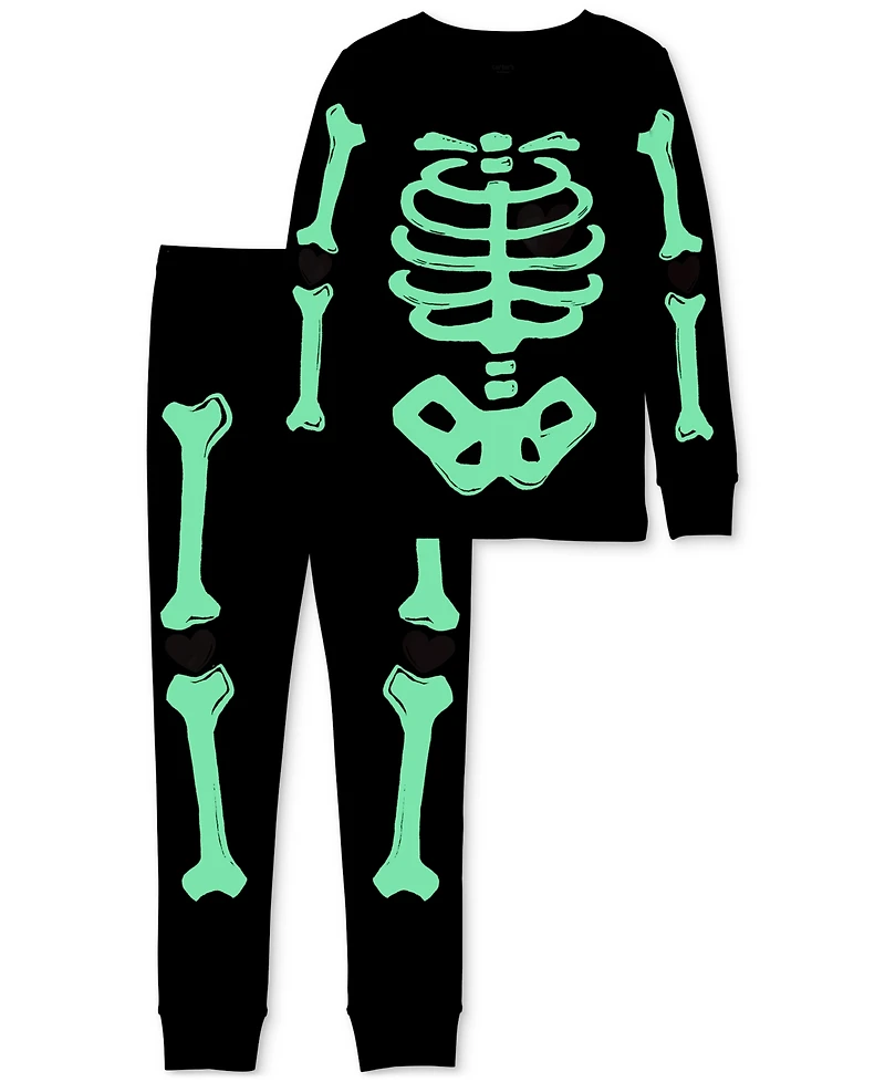Carter's Big Kids 2-Pc. Glow The Dark Skeleton Pajama Set