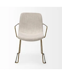 Soft Upholstered Fabric Dining Arm Chair for Comfort and Style